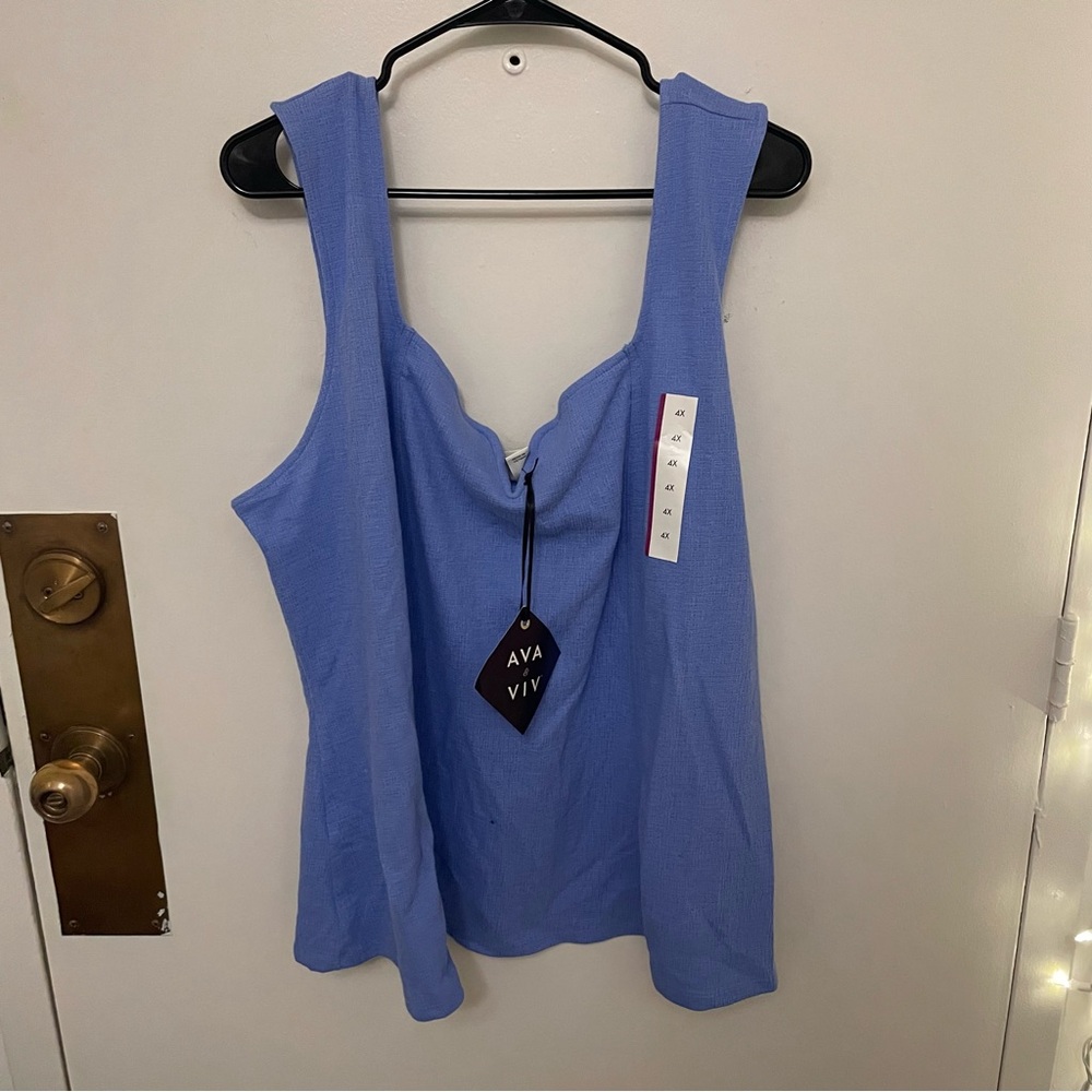 NWT Ava & Viv Women's Light Blue Tank Top